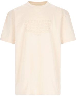 Tシャツ・カットソー Maison Margiela Sand Cotton T-Shirt With Graffiti Logo Maison Margiela Sand Cotton T-Shirt With Graffiti Logo | THE