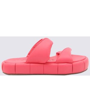 THEMOIRÈ Raspberry Faux Leather Phenix Flats - Pink