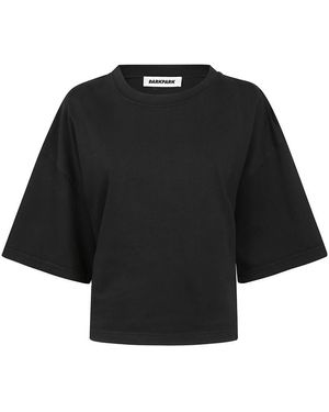 DARKPARK Doyle Cropped Draped Short Sleeve Tee - Black