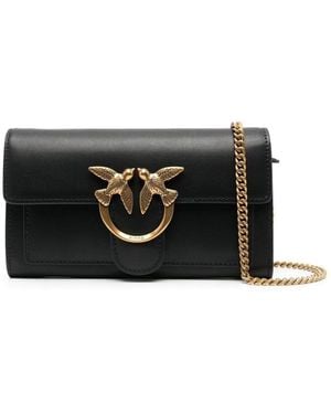 Pinko 'Love One Wallet' Crossbody Bag With Love Birds Detail - Black