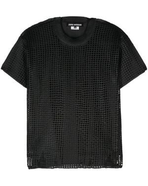 Junya Watanabe Open-Knit Crewneck T-Shirt - Black