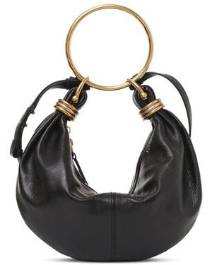 Chloé Bracelet Small Leather Hobo Bag - Black