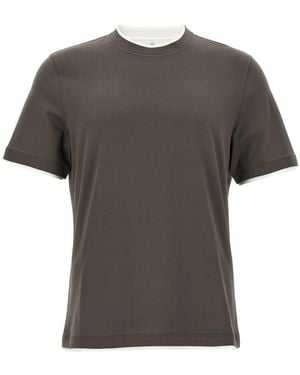 Brunello Cucinelli Layered T-Shirt - Gray
