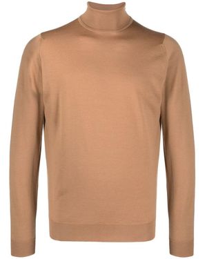 John Smedley High Neck Sweater - Brown
