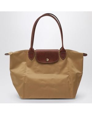 Longchamp Fawn-Coloured Le Pliage Original M Bag - Brown