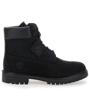 Timberland Brlack Water-Proof Boots With Logo Plate - Black