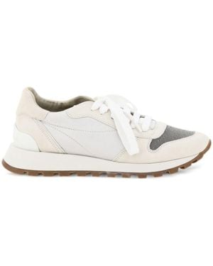 Brunello Cucinelli Monili Toe Runner Sneakers Shoes - White