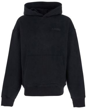 Amiri Hoodie With Fixed Hood And Logo Lettering On Front And Rear - Blue