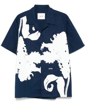 Arte' Big Flower Shirt - Blue
