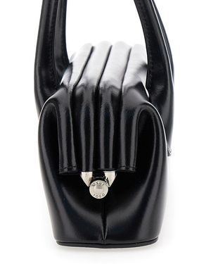OSOI 'Boat Wide Mini' Shoulder Bag With Round Handles And Logo Lettering On The Front - Black