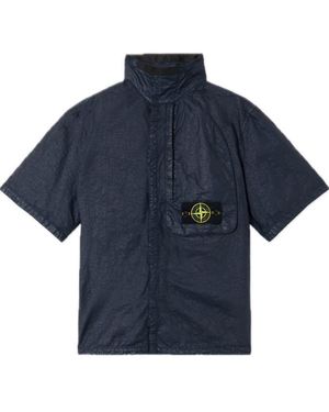 Stone Island Shirt Organic Look Nylon Panama-Tc - Blue