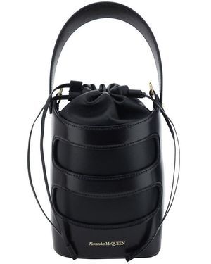 McQueen 'The Rise Mini' Bucket Bag - Black