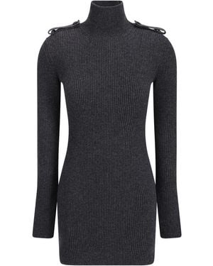 McQueen Ribbed Mini Dress - Black