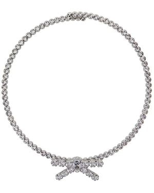 YVMIN X SHUSHU TONG Metallic Chocker Necklace With All-Over Gemstone Embellishments And Bow Detail