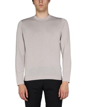 Drumohr Cotton Crew Neck Sweater - Gray
