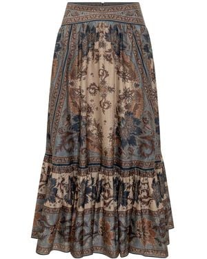 Zimmermann Ascension Midi Skirt - Brown