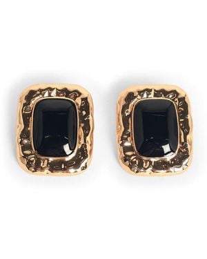 Self-Portrait Mottled' -Plated Brass Earrings - Black