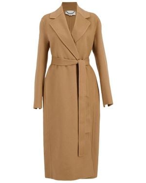Stella McCartney Wool Double-Breasted Coat - Natural