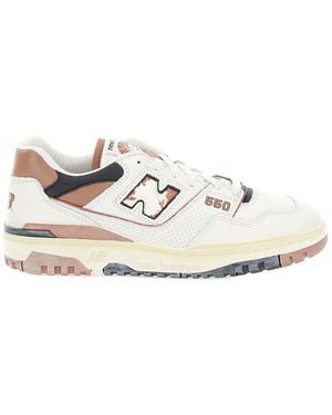 New Balance '550' And Low Top Sneakers With Logo And Contrasting Details - White