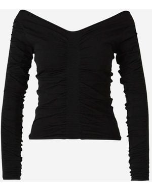 Alexander Wang Gathered Knit Jersey - Black