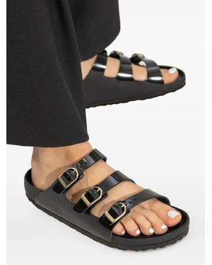 サンダル・ミュール Birkenstock Slide Florida Dbuckle Exquisite Lucida Nera Birkenstock Slide Florida Dbuckle Exquisite lucida nera