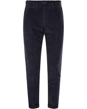 Fay Slim Corduroy Pants - Blue