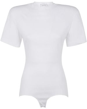 Magda Butrym Short Sleeves Bodysuit - White