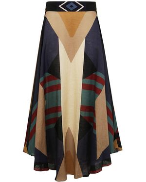 VOLANTIS Safi Rounded Linen Maxi Skirt - Black