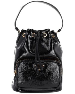 【日本入手困難】Prada Duet naplak patent leather bucket bag Black Prada Duet Naplak Patent Leather Bucket Bag | PRADA