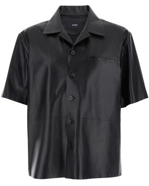 Arma 'Cave' Oversize Shirt With Notched Collar - Black