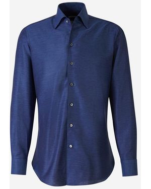 Fray Fil A Fil Linen Shirt - Blue