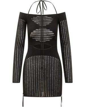 ANDREADAMO Mini Ribbed Dress - Black