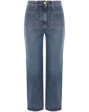Elisabetta Franchi Mid-Rise Cropped Jeans - Blue