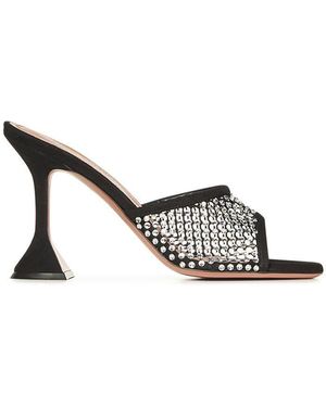 AMINA MUADDI Lupita Crystal Net 95 Sandals in Brown | Lyst