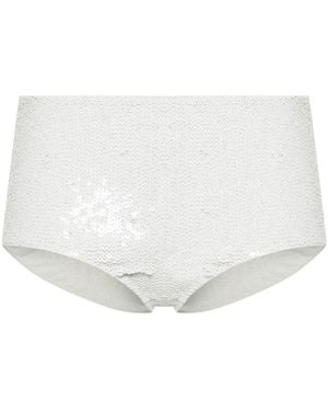 P.A.R.O.S.H. P.A.R.O..H. Sequined High-Waisted Bikini Bottoms - White