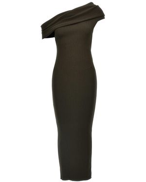 Courreges 'Twist Rib Knit Long' Dress - Black