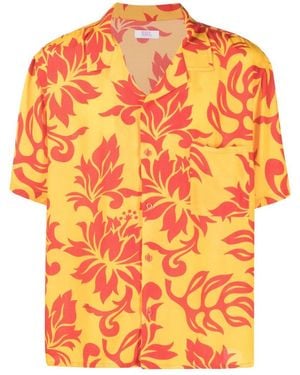 ERL Printed Short Sleeve Shirt Woven - Orange