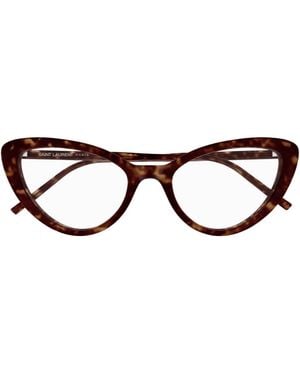 Saint Laurent Sl 777 Sl Logo Eyeglasses - Brown