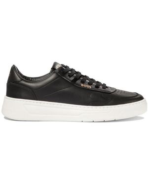 BOSS Baltimore Leather Low-Top Sneakers - Black