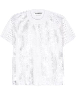 Junya Watanabe Opne-Knit Crewneck T-Shirt - White