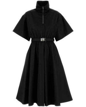 ワンピース PRADA Black Linen Blend Dress Prada Black Linen Blend Dress | ModeSens