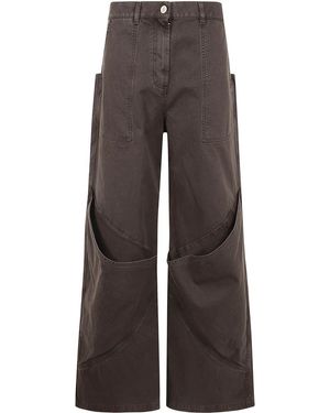 The Attico Gabardine Long Pants For in Black | Lyst