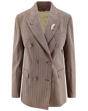 ジャケット Golden  Light Green Single-Breasted Jacket In Wool Golden Goose Light Green Single-breasted Jacket In Wool