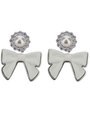 YVMIN X SHUSHU TONG Earings With Bow Detail And Rear Closure - Metallic