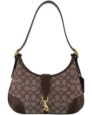 COACH Signature Hamptons Hobo Bag - Brown