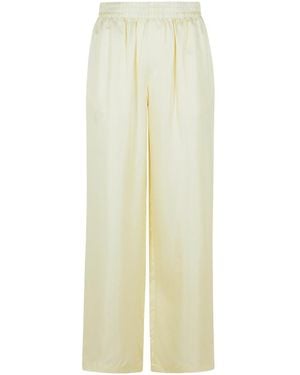 Lisa Yang Wide-Leg Ivory Silk Pants - White