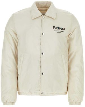 McQueen Sand Polyester Padded Jacket - White