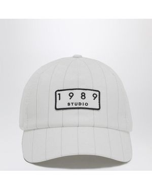 1989 STUDIO Striped Baseball Cap - White