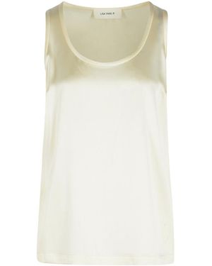 Lisa Yang 'Scoop' Ivory Silk Tank Top - Natural