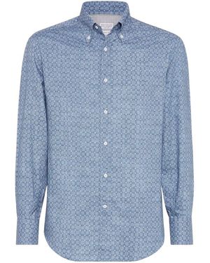 Brunello Cucinelli Shirts - Blue